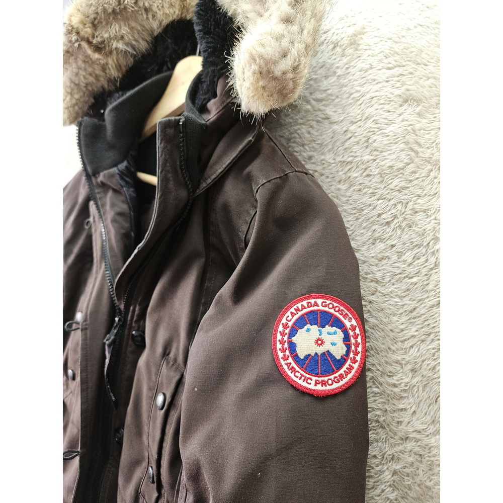 Canada Goose Down Jacket Parka Coyote Fur Hooded Women's Size 2XS - Picture 2 of 10